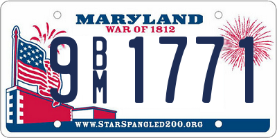 MD license plate 9BM1771