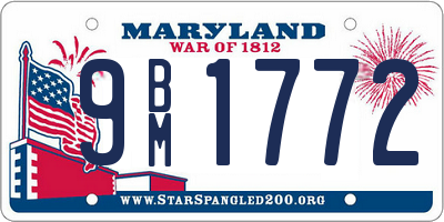 MD license plate 9BM1772