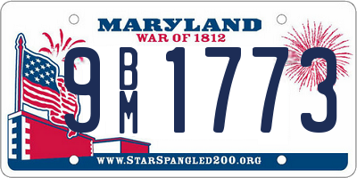 MD license plate 9BM1773