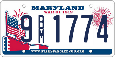 MD license plate 9BM1774