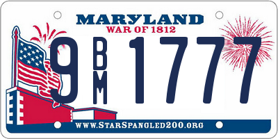 MD license plate 9BM1777