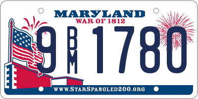 MD license plate 9BM1780