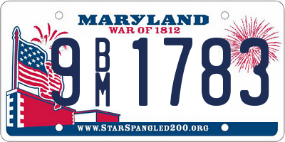 MD license plate 9BM1783