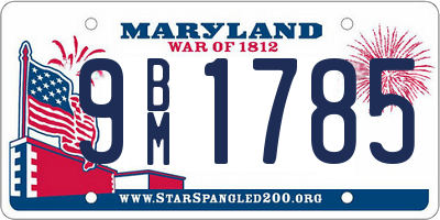 MD license plate 9BM1785