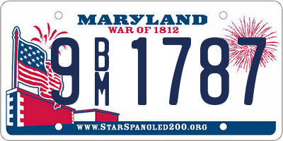 MD license plate 9BM1787