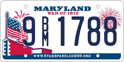 MD license plate 9BM1788