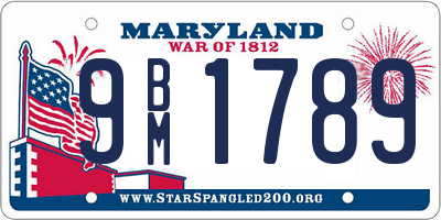 MD license plate 9BM1789