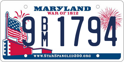 MD license plate 9BM1794