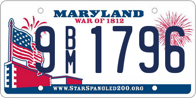 MD license plate 9BM1796