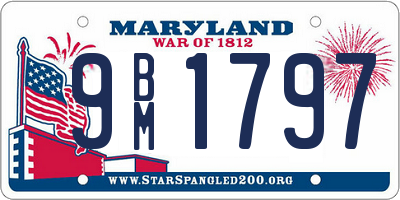 MD license plate 9BM1797