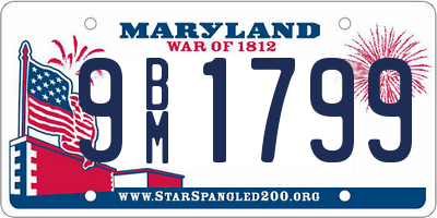 MD license plate 9BM1799