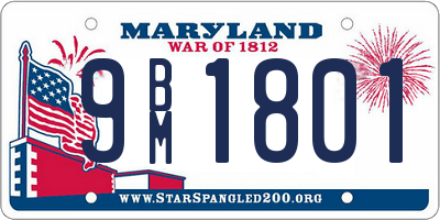 MD license plate 9BM1801