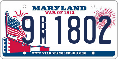 MD license plate 9BM1802