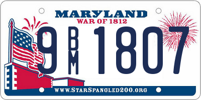 MD license plate 9BM1807