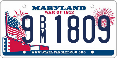 MD license plate 9BM1809