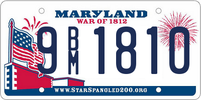 MD license plate 9BM1810