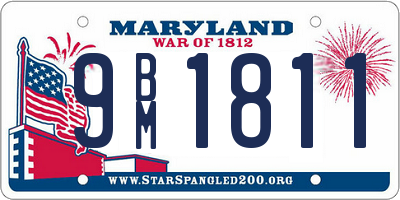 MD license plate 9BM1811