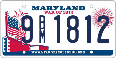 MD license plate 9BM1812