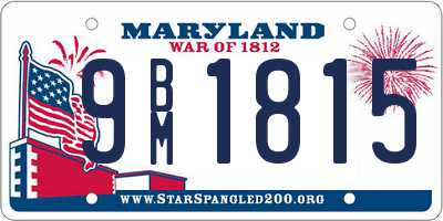 MD license plate 9BM1815