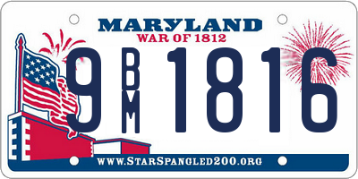 MD license plate 9BM1816