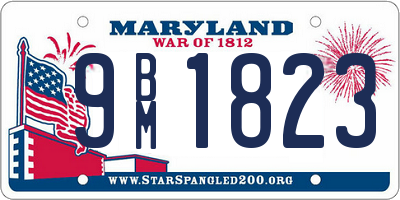 MD license plate 9BM1823