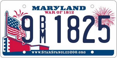 MD license plate 9BM1825