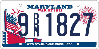 MD license plate 9BM1827