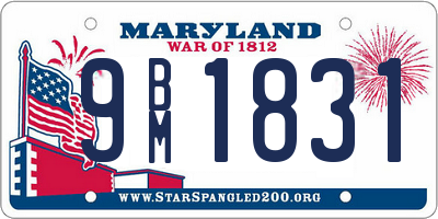 MD license plate 9BM1831