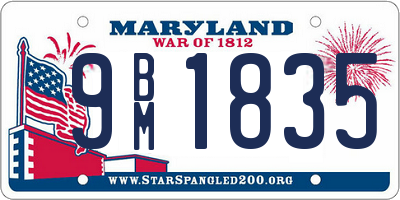 MD license plate 9BM1835