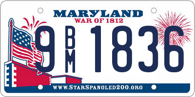 MD license plate 9BM1836