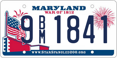 MD license plate 9BM1841