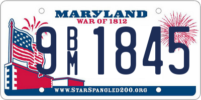 MD license plate 9BM1845