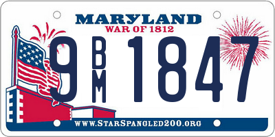 MD license plate 9BM1847