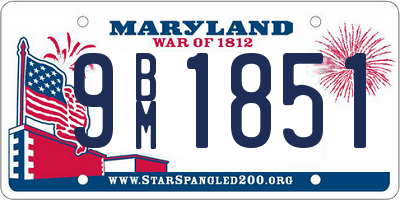 MD license plate 9BM1851