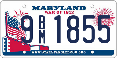 MD license plate 9BM1855