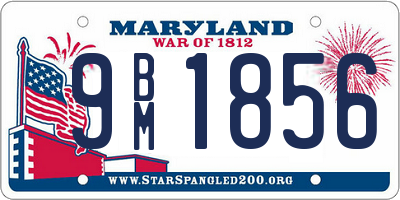 MD license plate 9BM1856