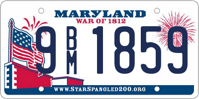 MD license plate 9BM1859