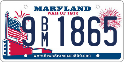 MD license plate 9BM1865