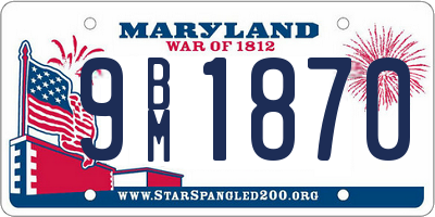 MD license plate 9BM1870