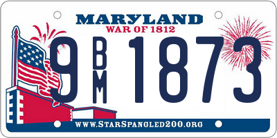 MD license plate 9BM1873