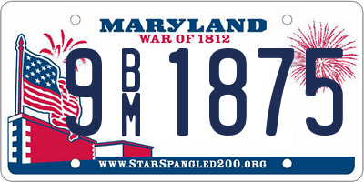 MD license plate 9BM1875