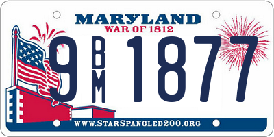 MD license plate 9BM1877