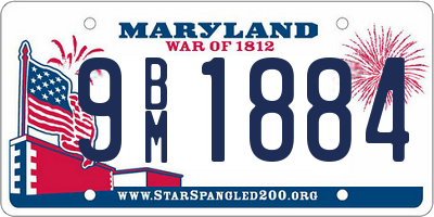 MD license plate 9BM1884