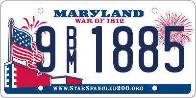 MD license plate 9BM1885