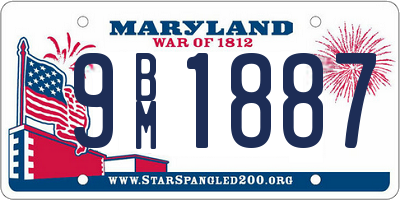 MD license plate 9BM1887