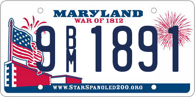 MD license plate 9BM1891