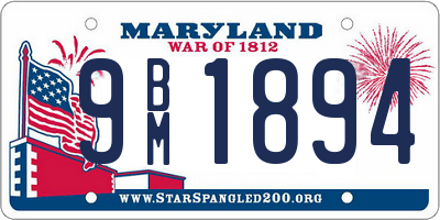 MD license plate 9BM1894