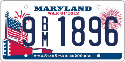 MD license plate 9BM1896