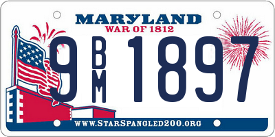 MD license plate 9BM1897