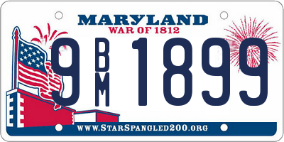 MD license plate 9BM1899